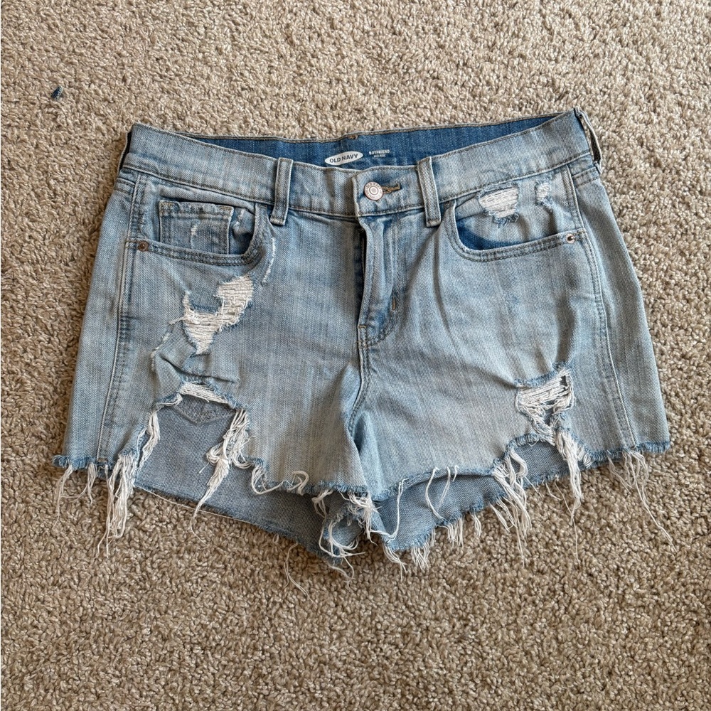 Old Navy Light Wash Distressed Denim Shorts